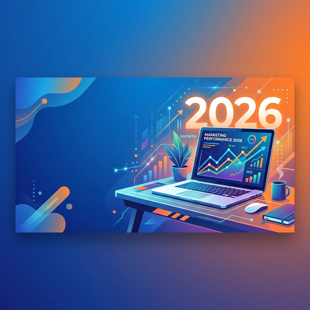 digital marketing guide 2026 featured image with growth dashboard