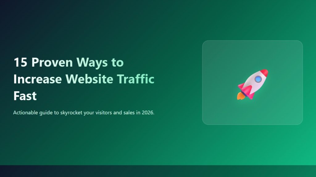 increase website traffic featured image with upward graph