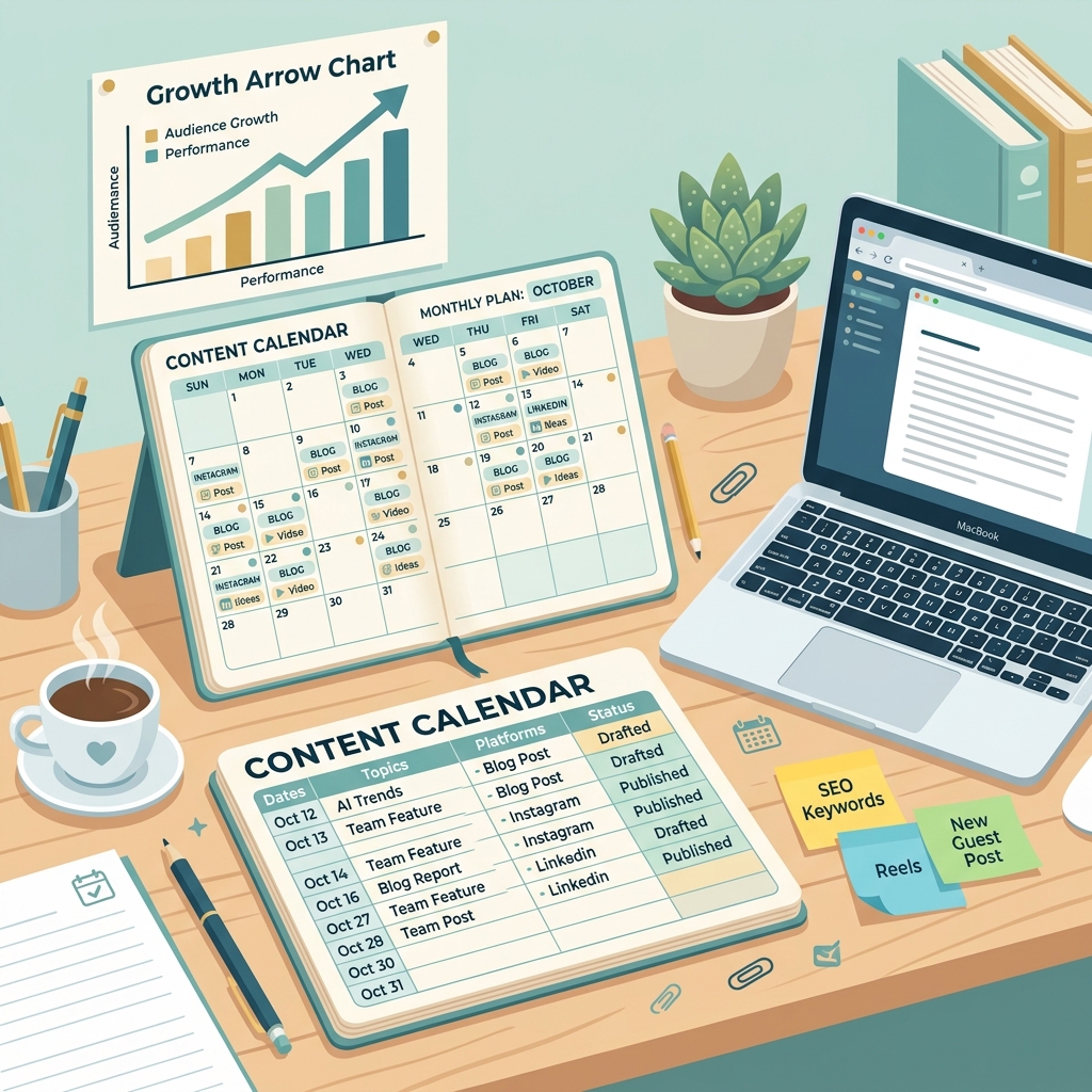 content marketing strategy calendar with blog topics planned